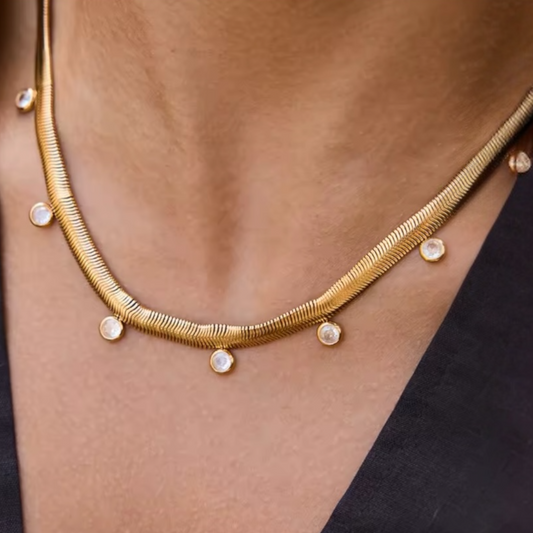 Snake Zircon Necklace