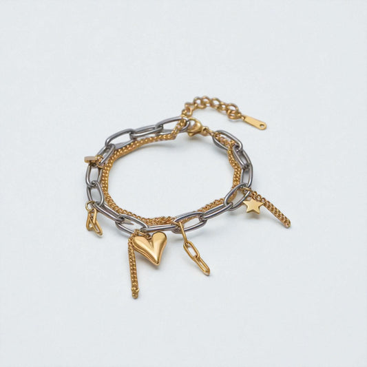 Heart Star Chains Bracelet