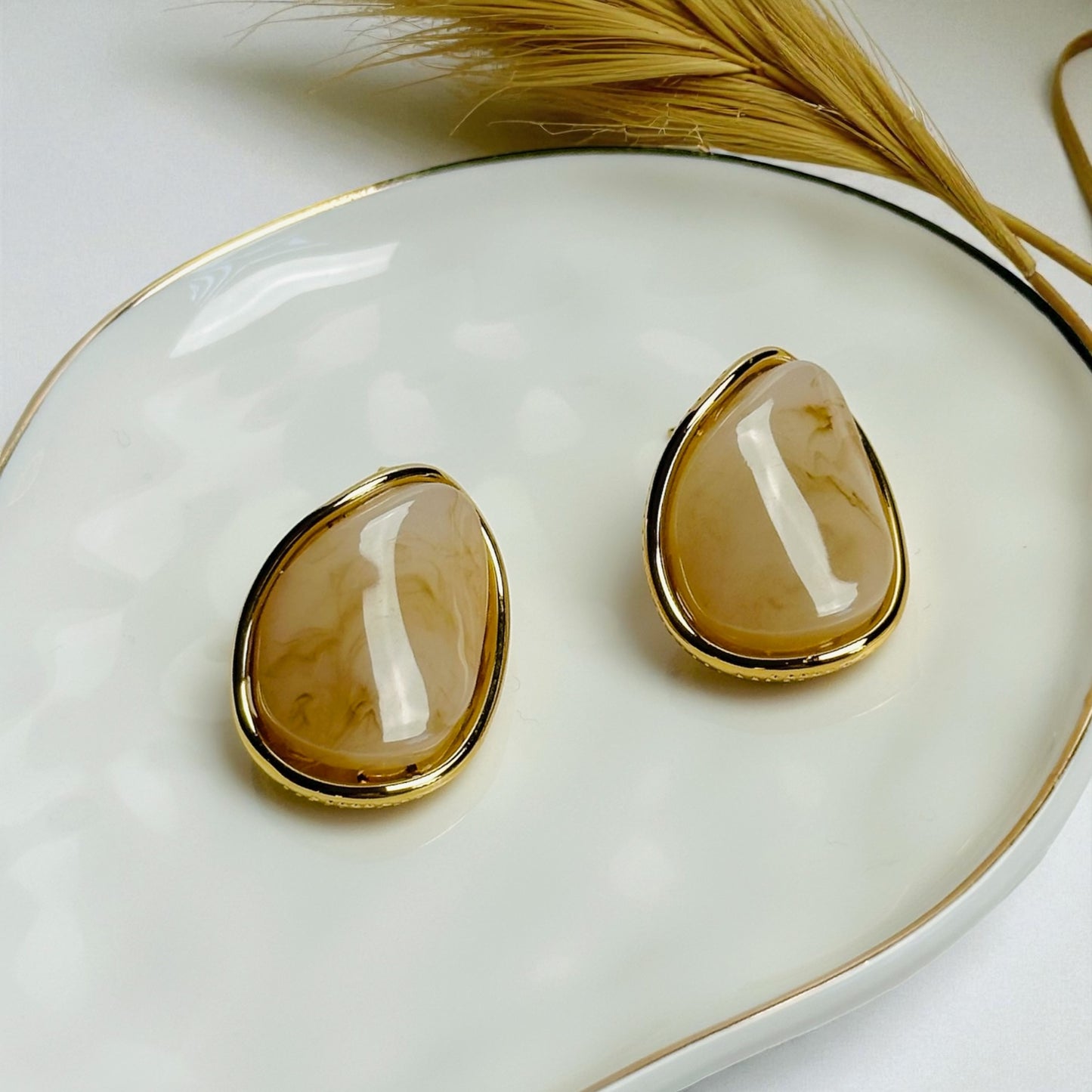 Tear Drop Autumn Stone Earrings