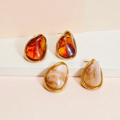 Tear Drop Autumn Stone Earrings