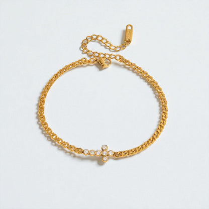 Dainty Cz Cross Bracelet