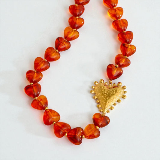 Amber Heart Necklace